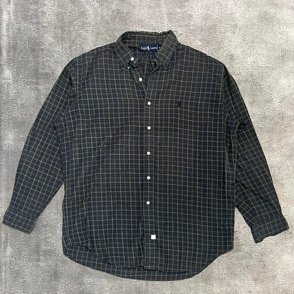 Vintage ralph lauren plaid Mens Button Up - Picture 1 of 7